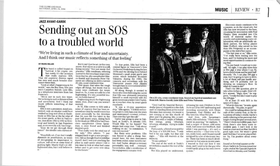 Globe and Mail clipping